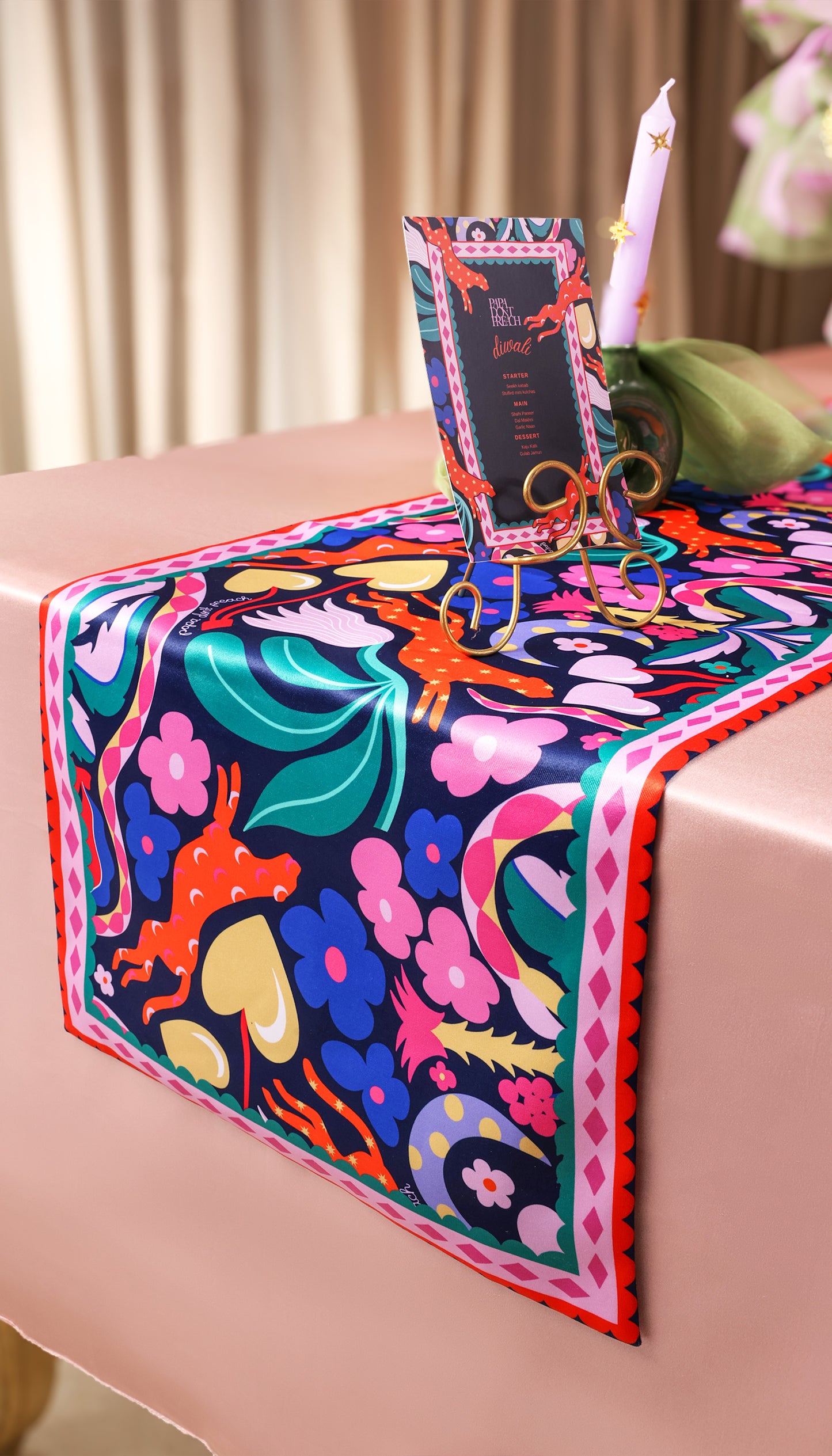 Midnight Palm Table Runner