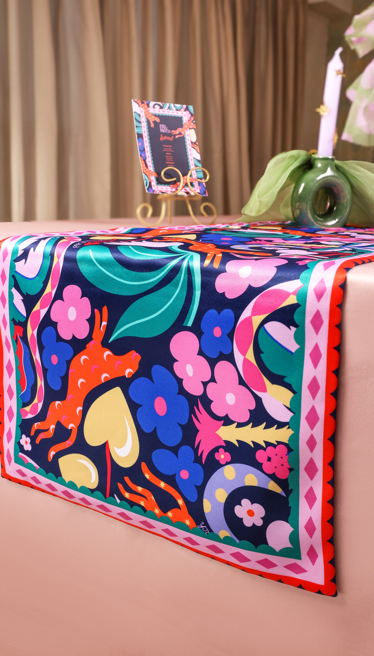 Midnight Palm Table Runner