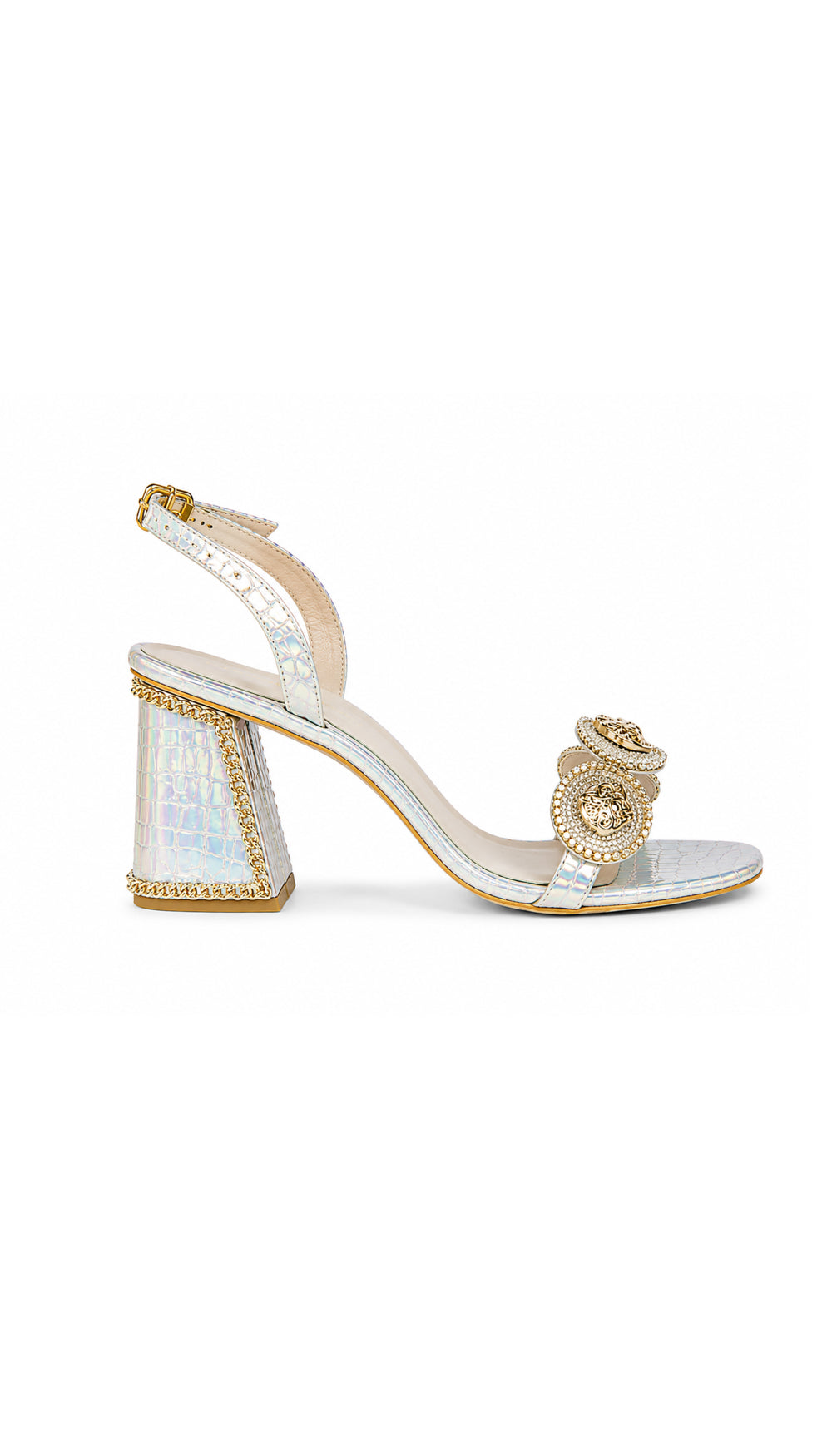 Le Macaron : Moonlight - Silver Block Heels