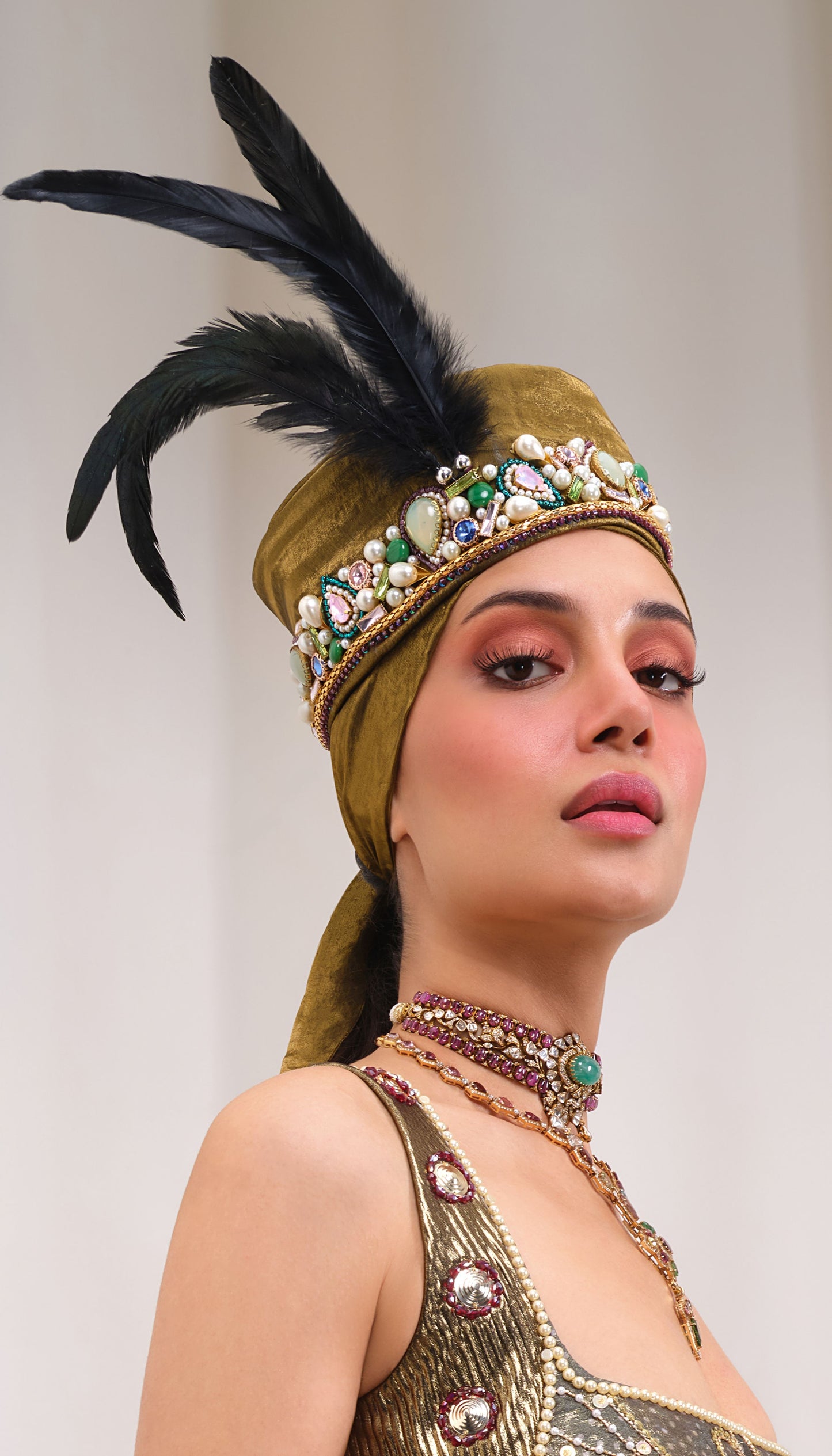 Golden Embellished Hat