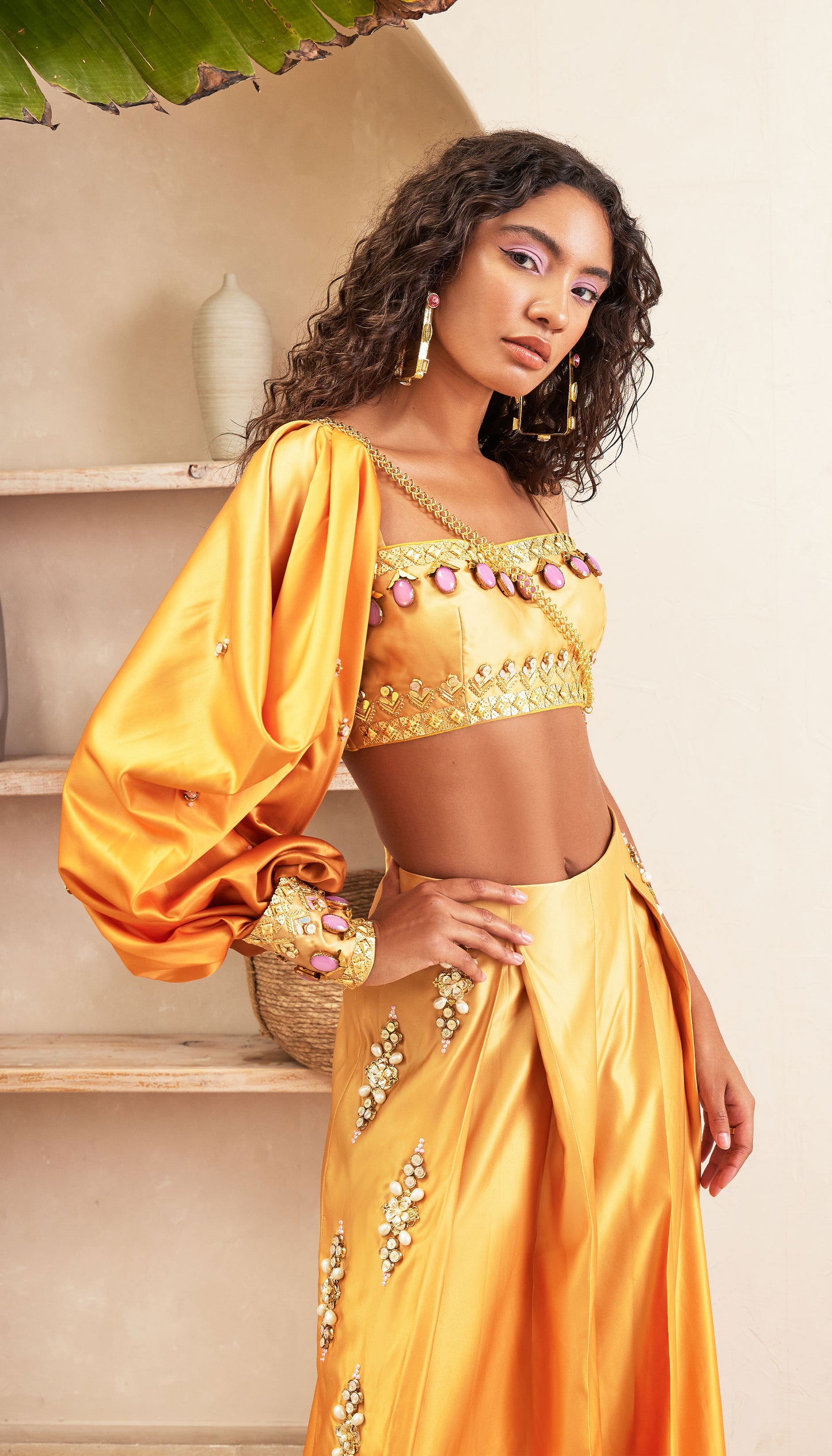 Summer - Gold Ombre Pant with Bustier & Solo Sleeve