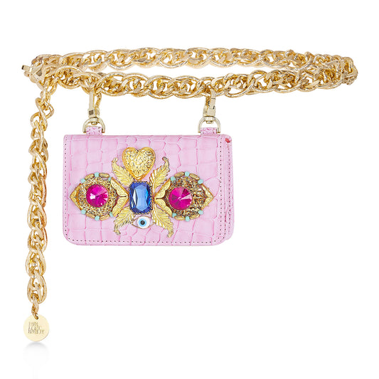 Frosted Lavender Chain-link Belt Bag