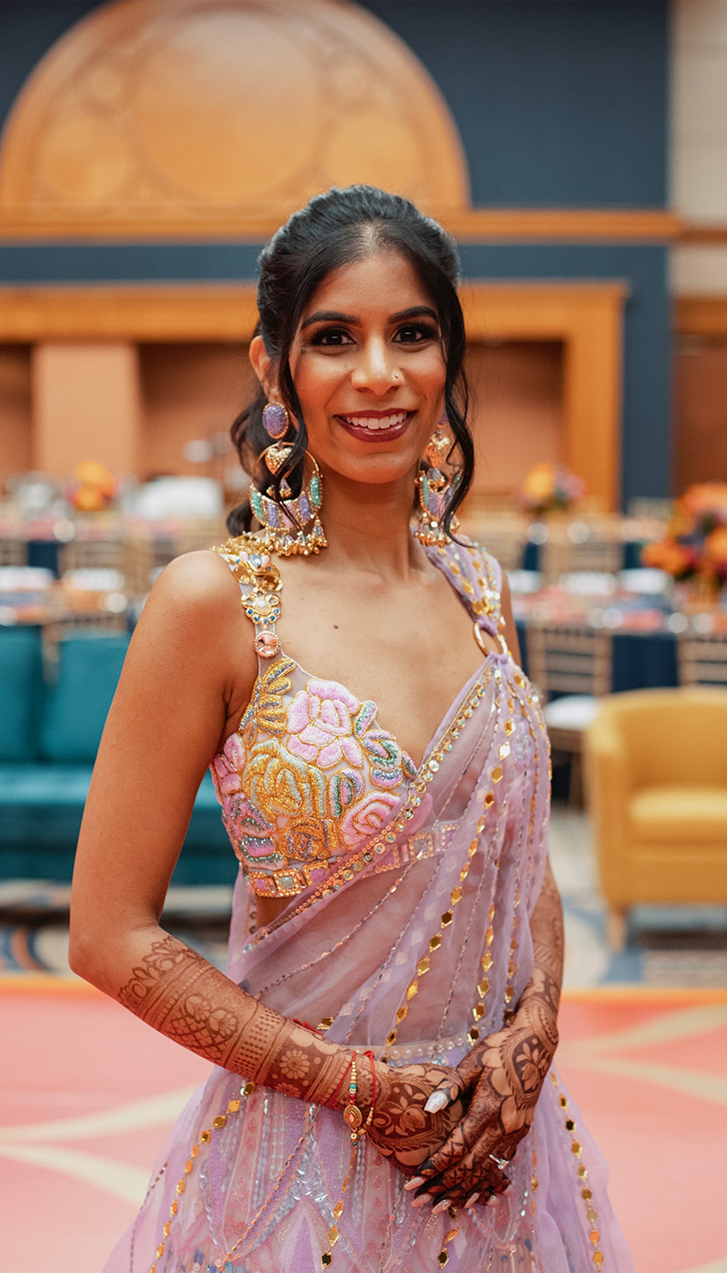 Ankita - Ivory and Lilac Lehenga Set