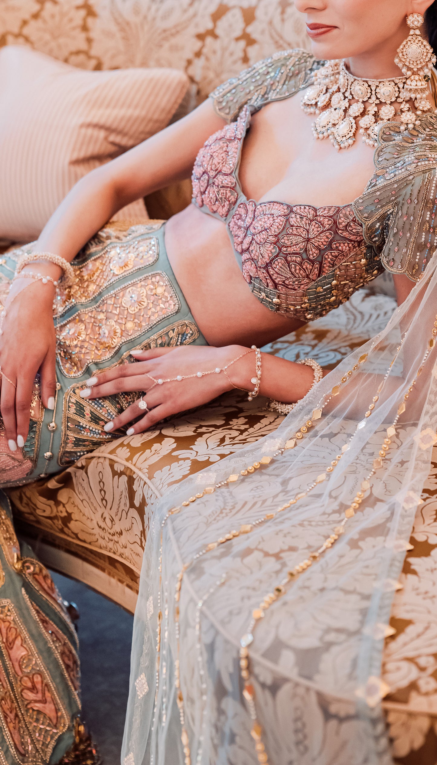 Arushi in Teal Fishcut Lehenga Set