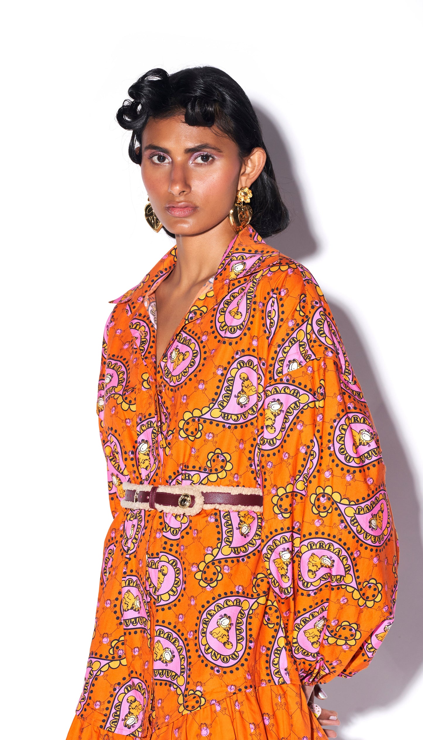 Do I look orange to you? - Paisley Shirt dress