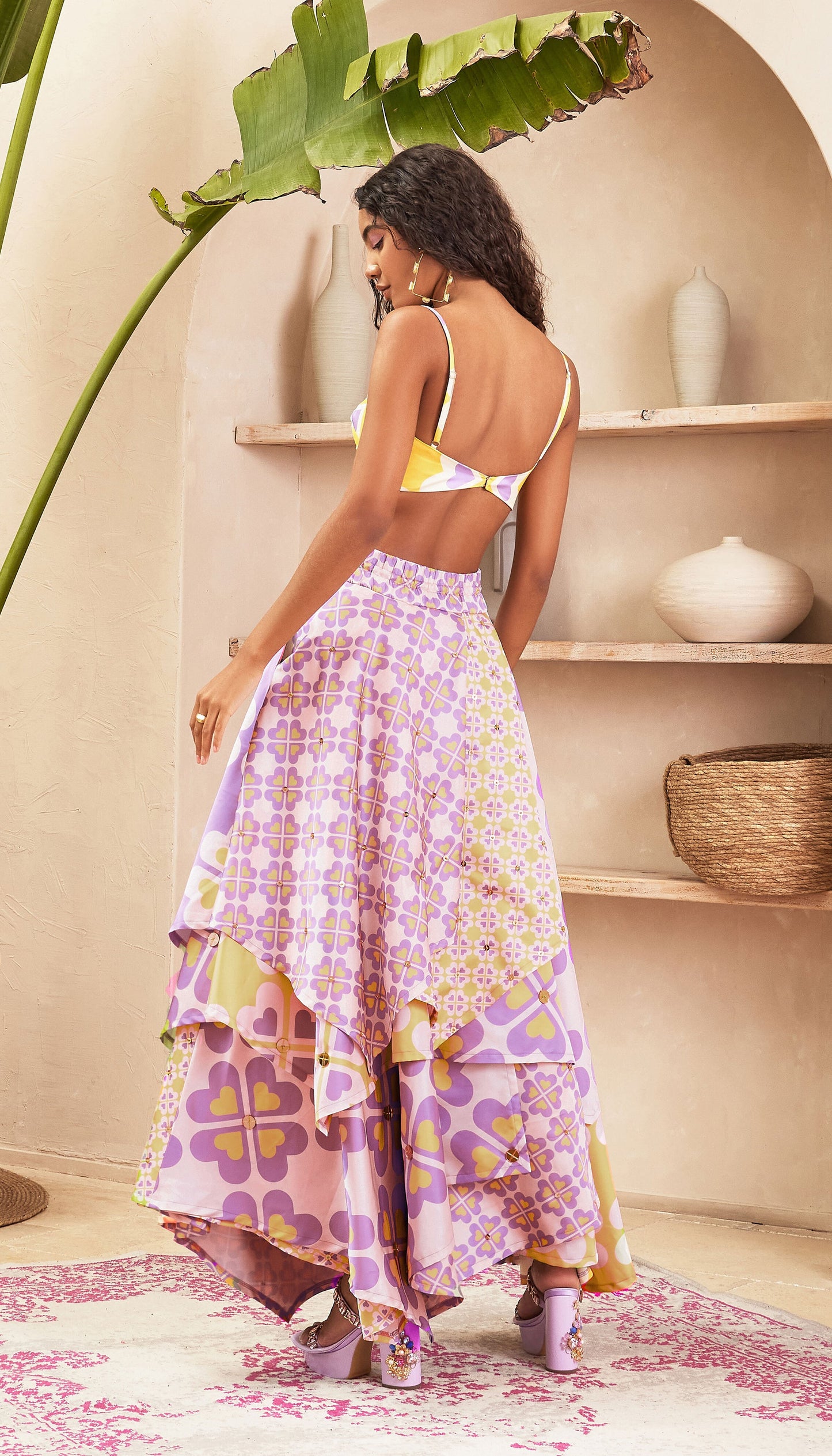 Euthalia - Lilac Layered Skirt with Bustier