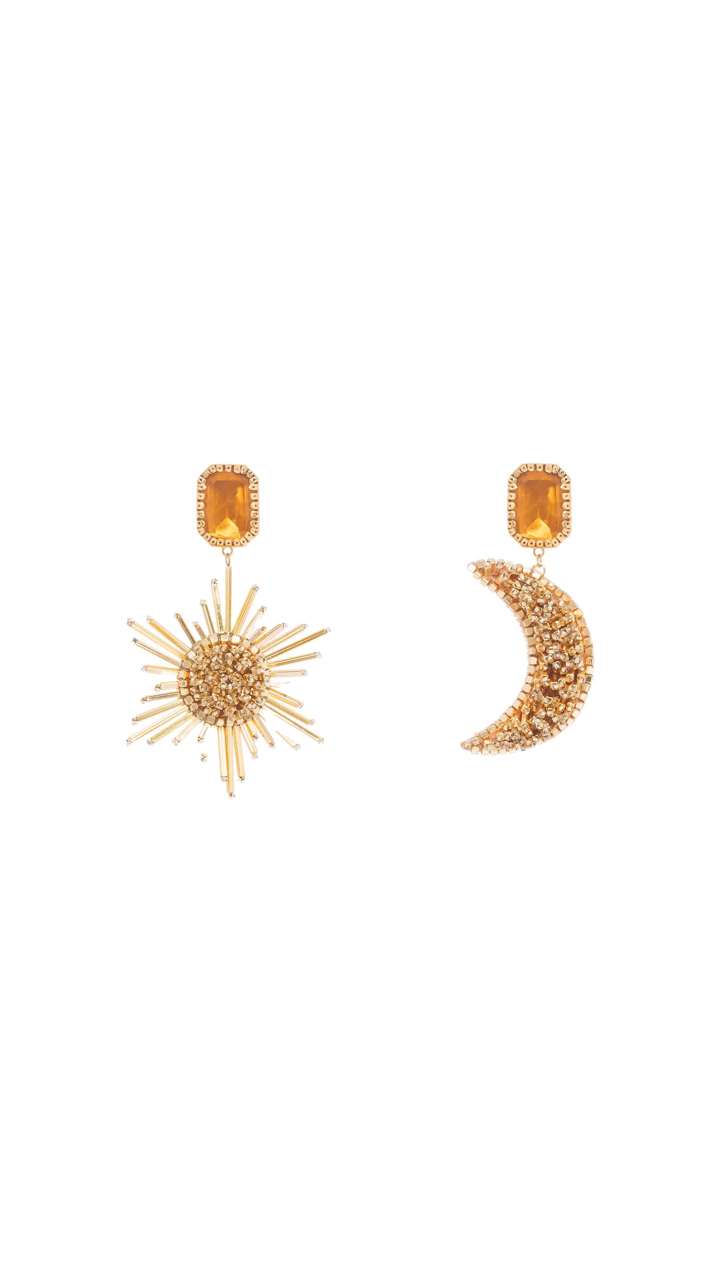 Champagne Arcana - Sun & Moon Danglers