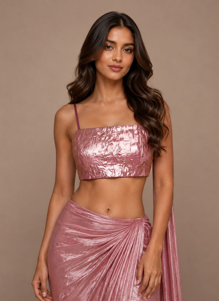 PINK JACQUARD BUSTIER