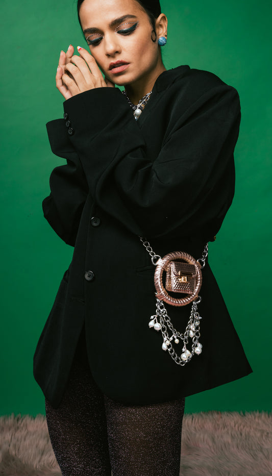 Rose Gold Mini Spidey Chain-link Crossbody