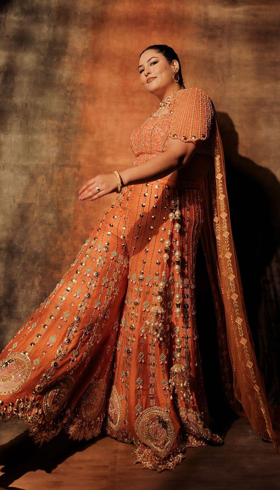 Ceo of art - Sakshi Sindhwan - Orange Sharara set