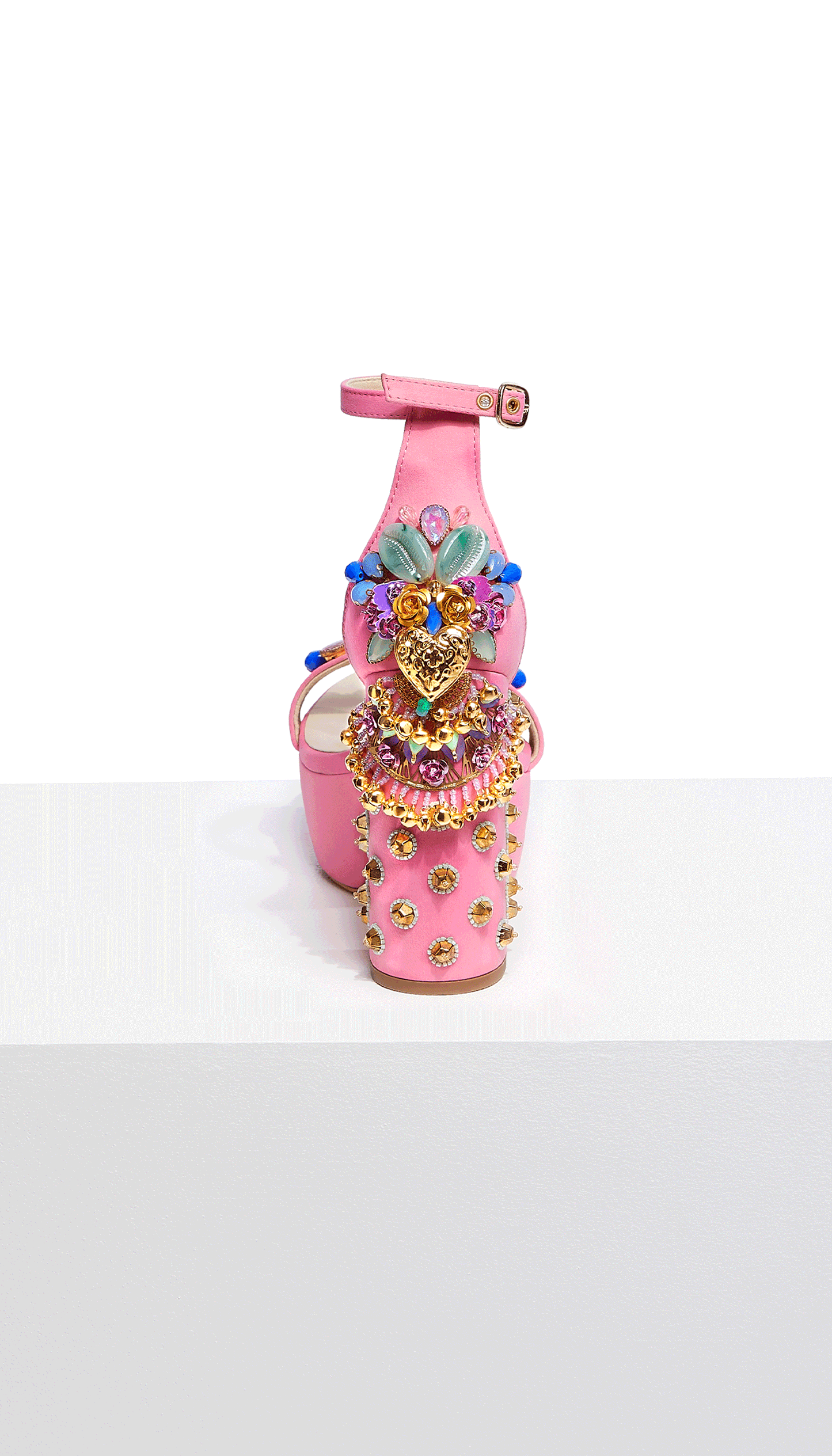 SweetHeartBeat -Pink Platform Block Heels