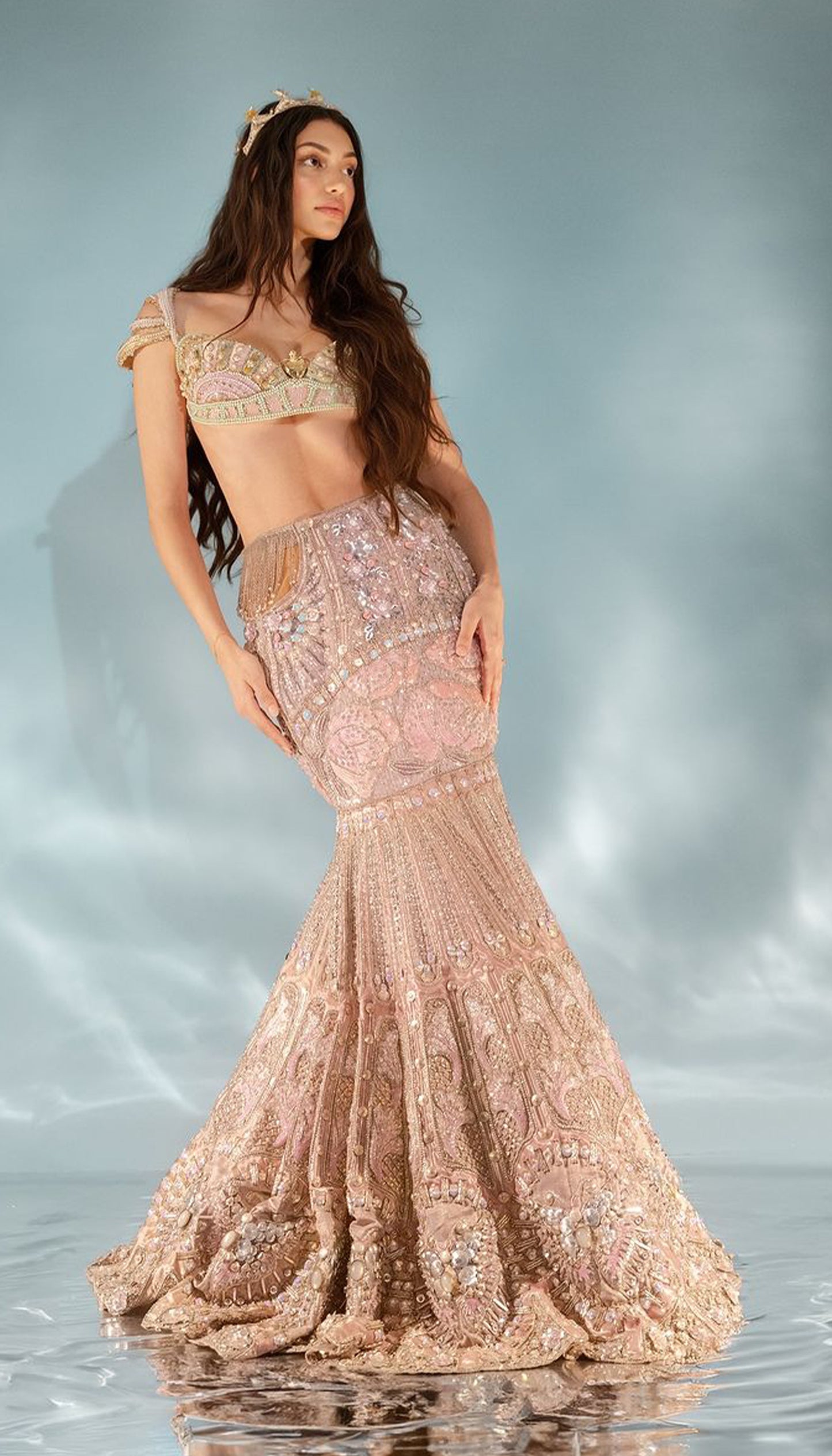 Alanna Pandey Teal Fishcut lehenga Set