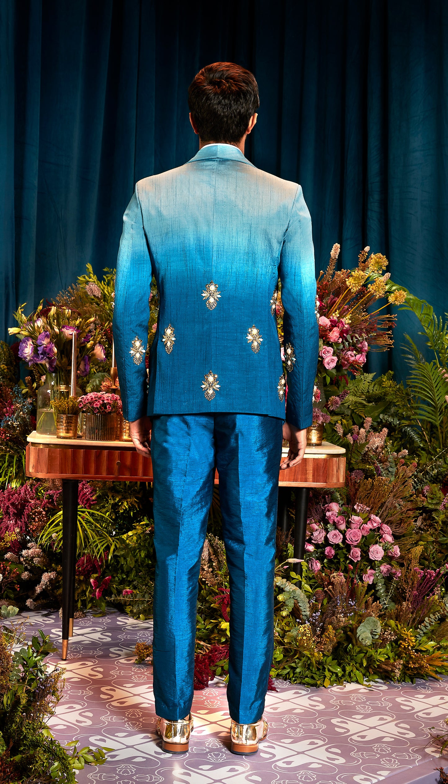 ORION - BLUE OMBRE BLAZER SET