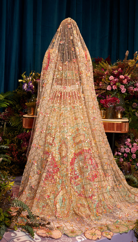 Rose - IVORY AND RED LOVE STORY LEHENGA SET