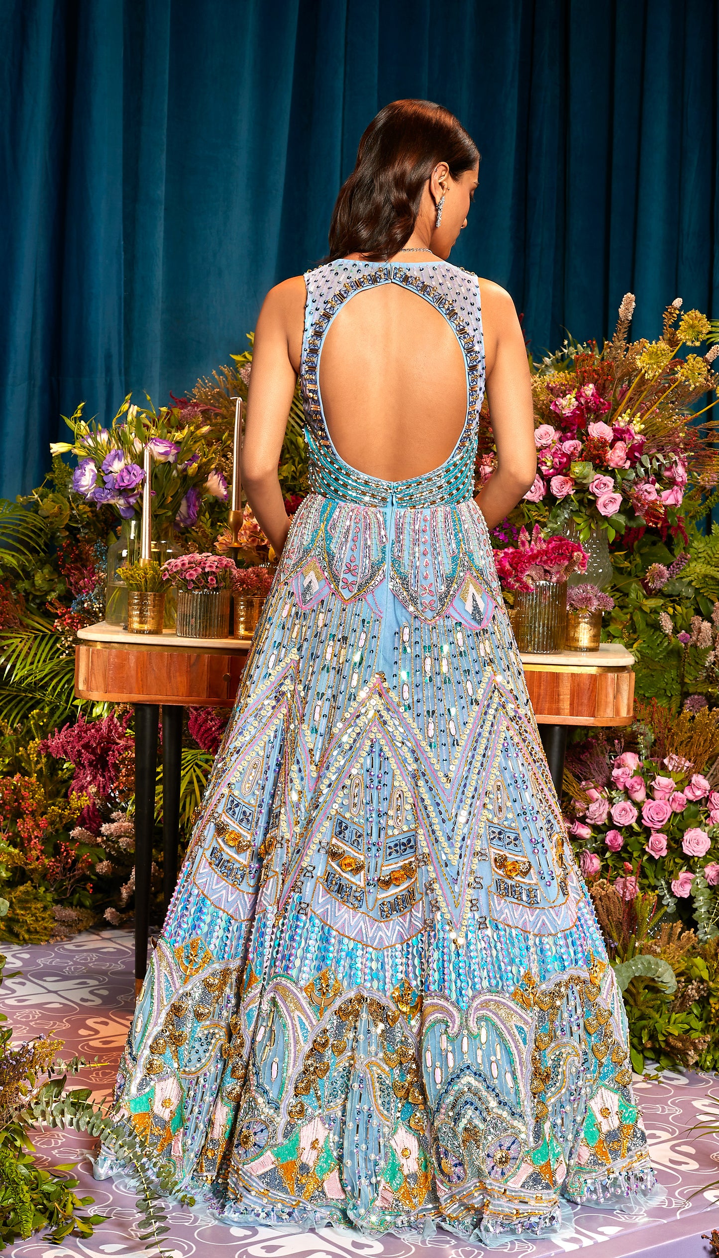 PRIYESH IN LILY - ICE BLUE BRIDAL GOWN