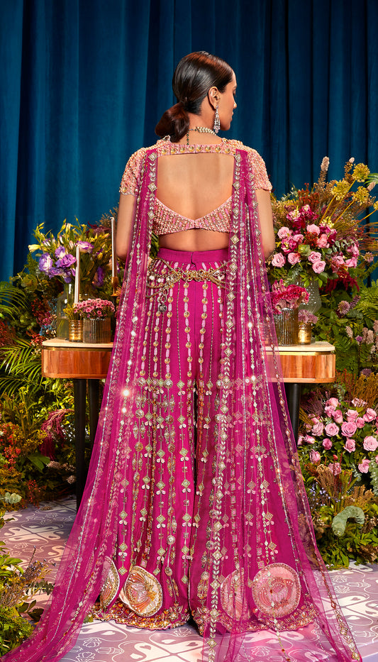 Georgina - MAGENTA SHARARA SET