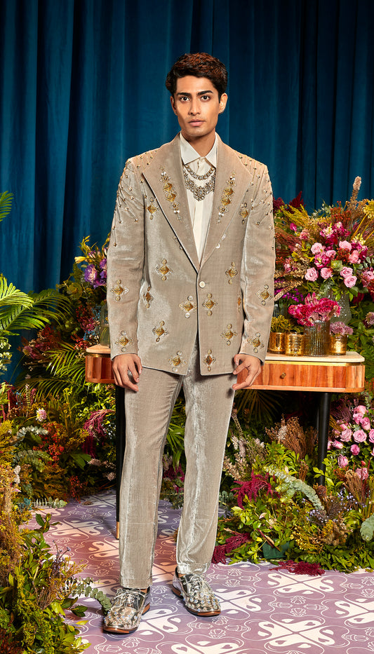 LEO - GREY BLAZER SET