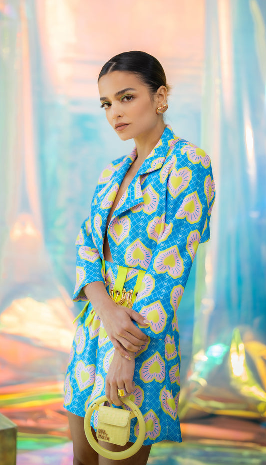 CERULEAN BLUE PLAYSUIT IN BLINDING HEARTS