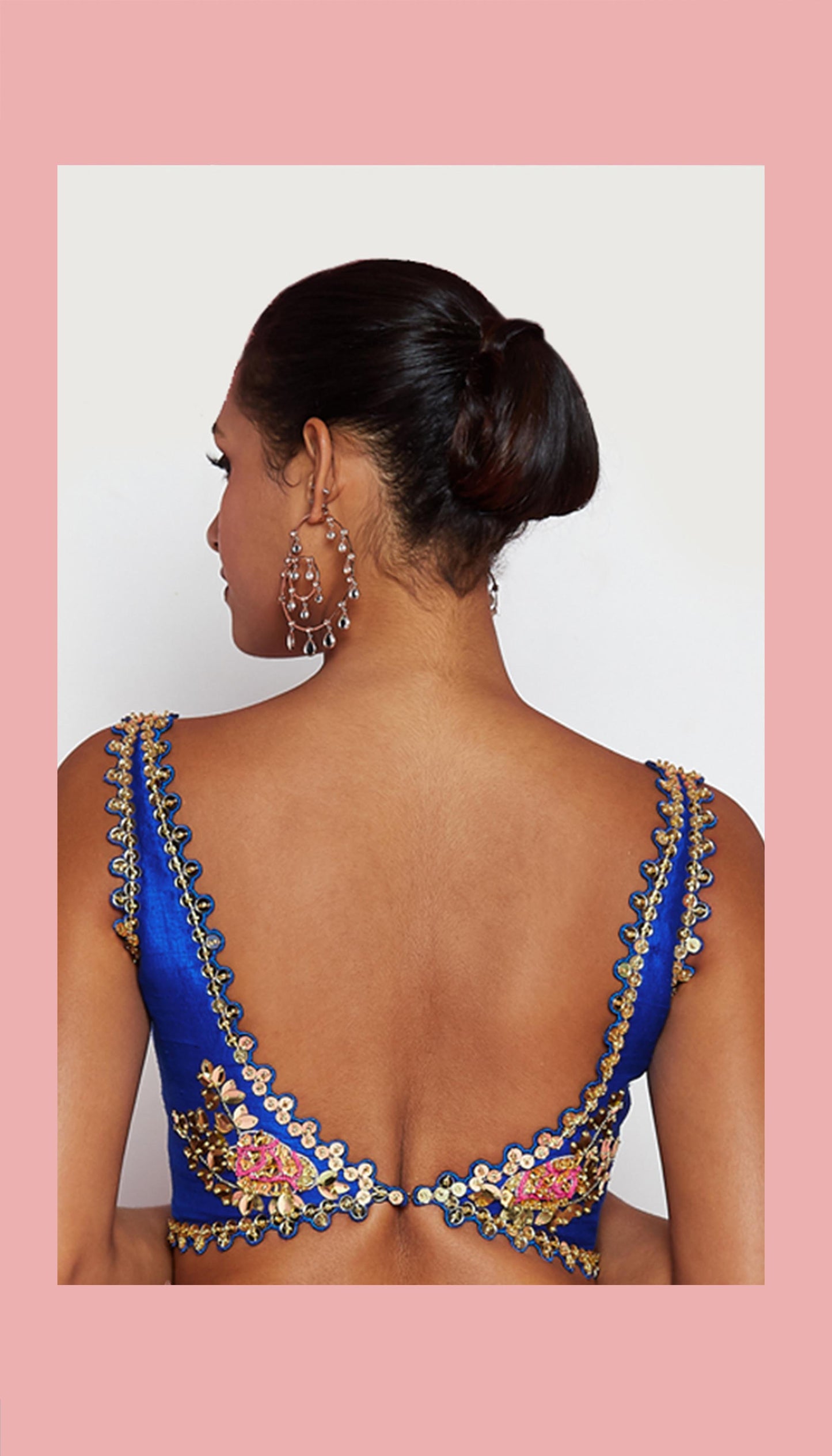 ROCK N ROLLA - ELECTRIC BLUE EMBELLISHED PRE-STICHED SAREE SET