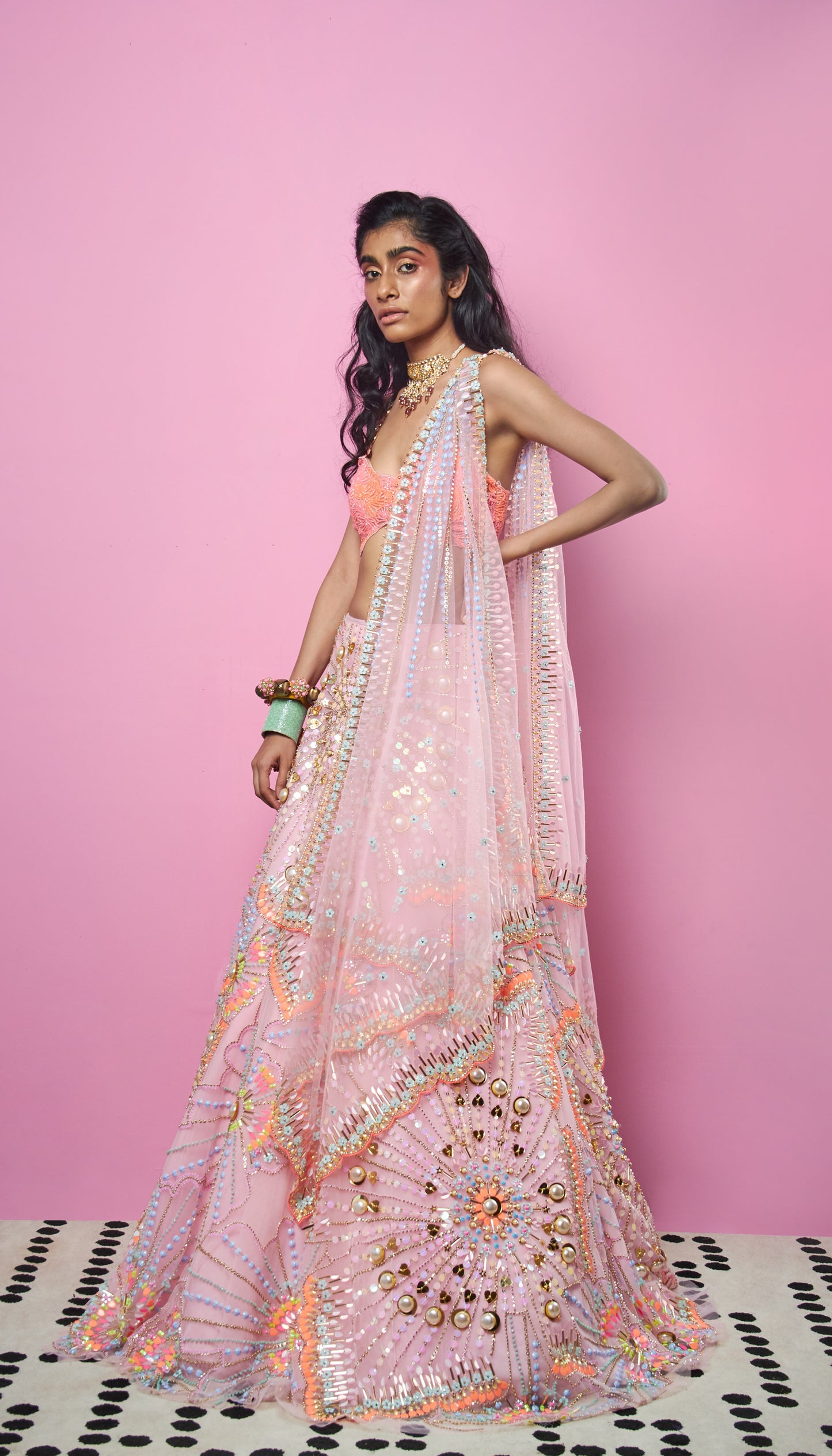Into The light - Pink Embellished Lehenga Set