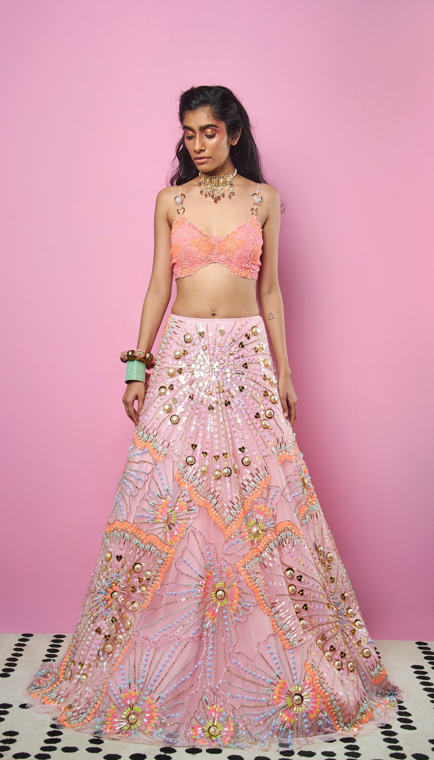 Into The light - Pink Embellished Lehenga Set