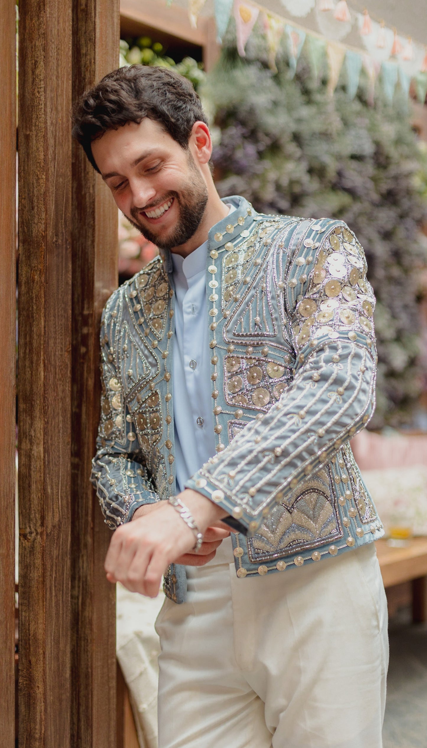 Ice Blue Jacket And Shirt