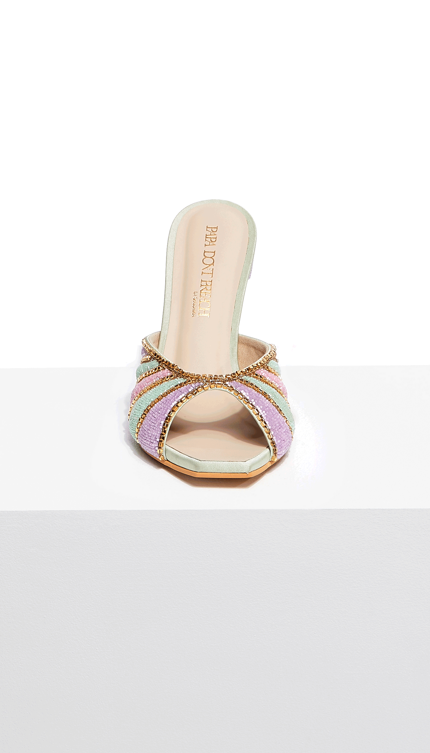 PepperMint Mules - Pastel Coloured Square toe Stilettos