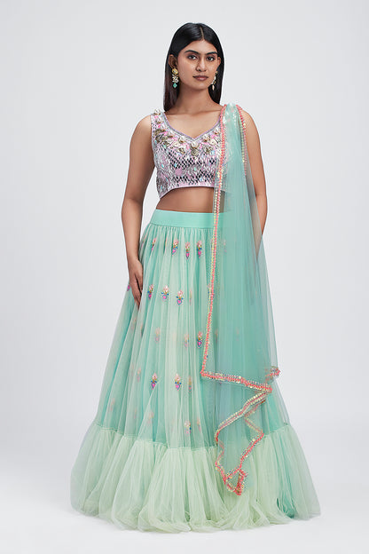 Mint Whisper - Lehenga Set