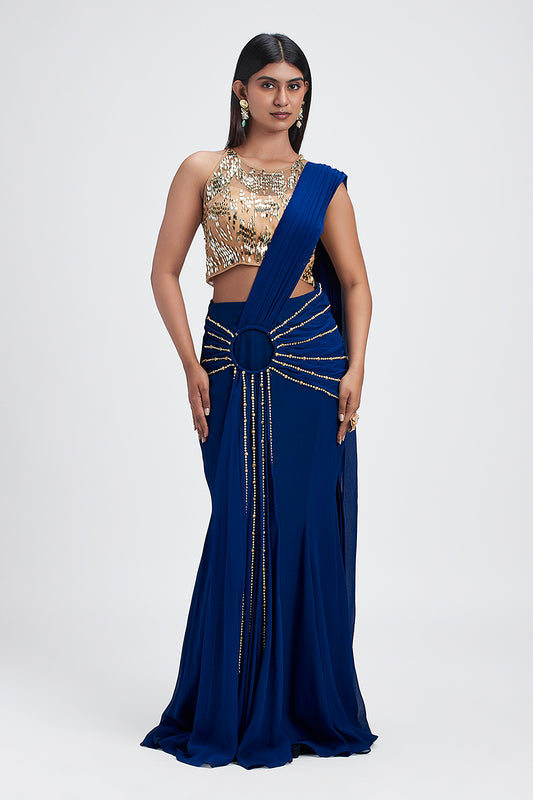 Ocean Depths - Saree set