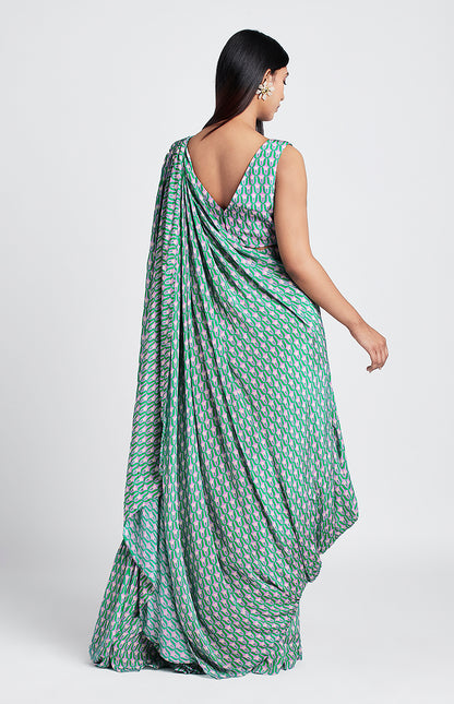 Minted Memory - Saree Set