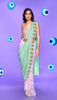 Keeping My Tabs! - mint pre-stitched saree set