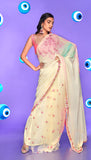 Excuse You - baby yellow embellished Saree Set
