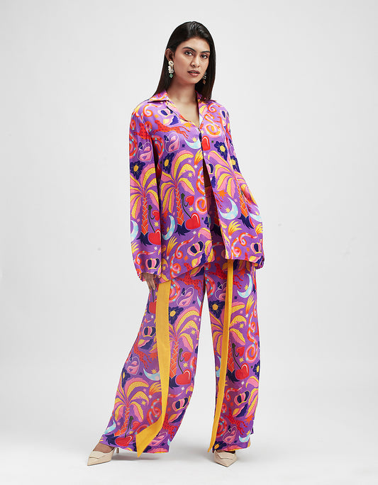 Mystic Violet Script - Pant Set