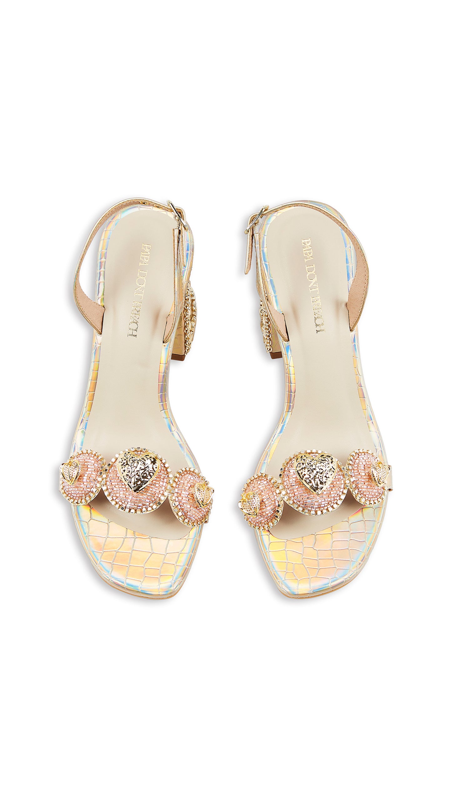 Le Macaron : Champagne - Gold Block heels