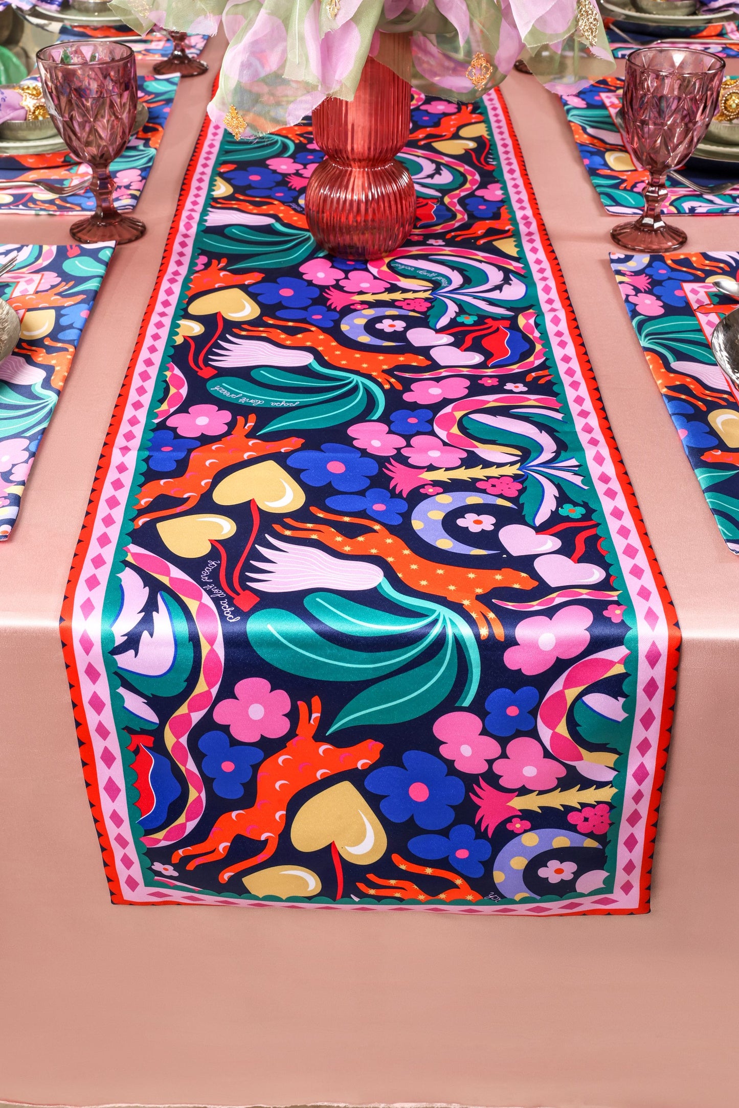 Midnight Palm Table Runner