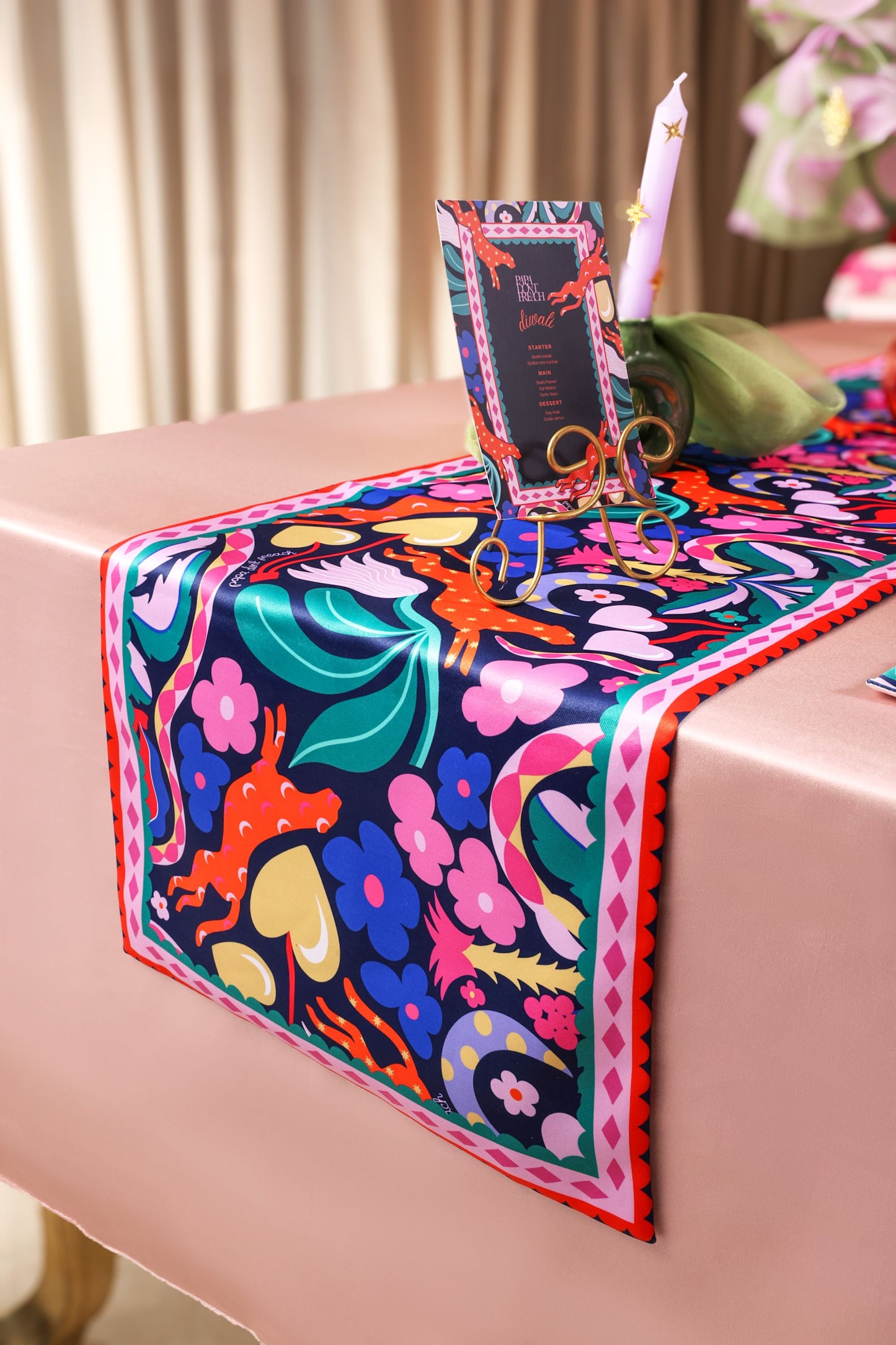 Midnight Palm Table Runner