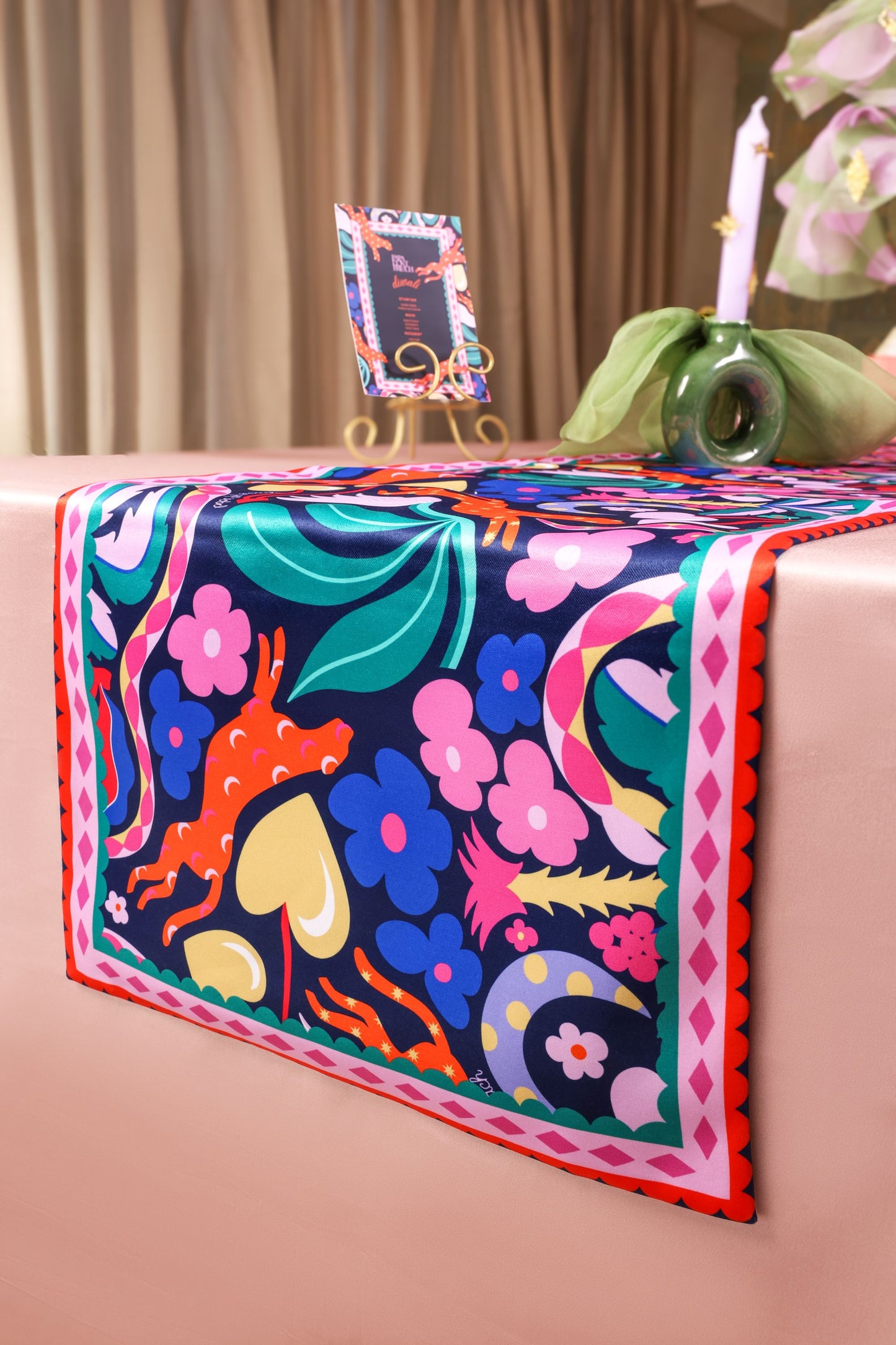 Midnight Palm Table Runner