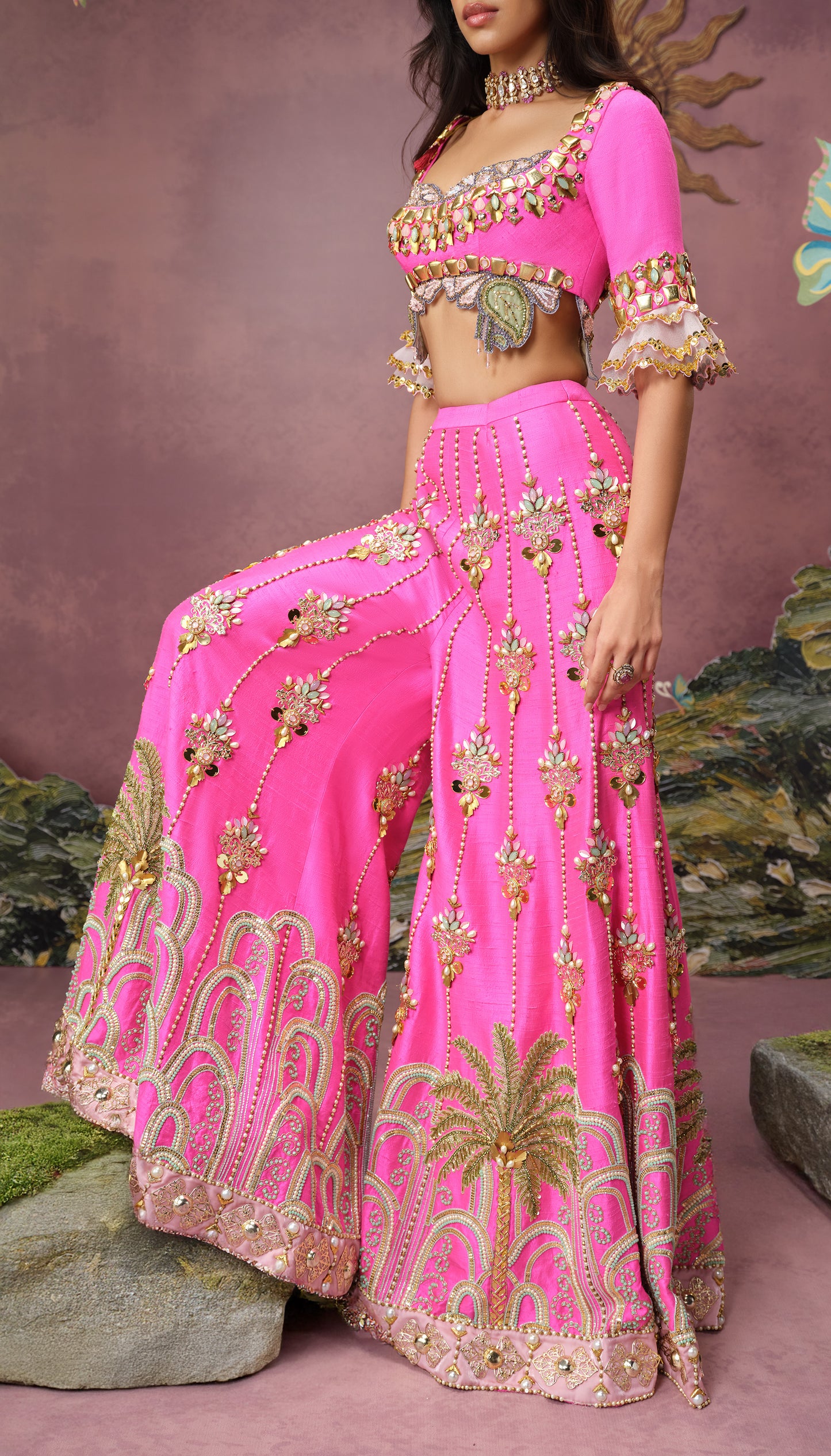 FUSCHIA FAWN AND FLEUR - PANT SET