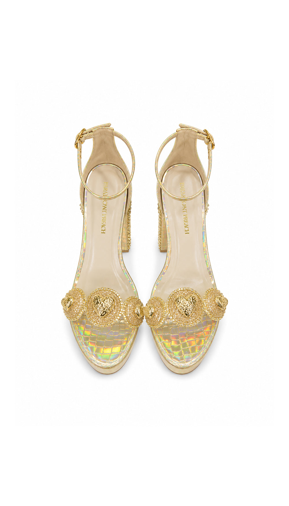 Le Macaron : 2.0 Champagne - Gold Block Heels
