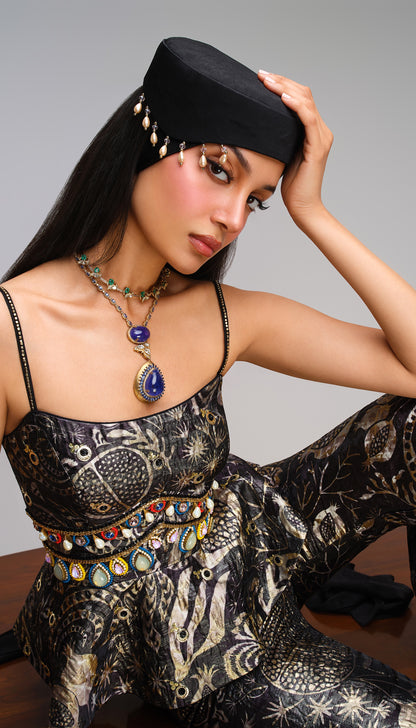 The Midnight Pomegranate Peplum