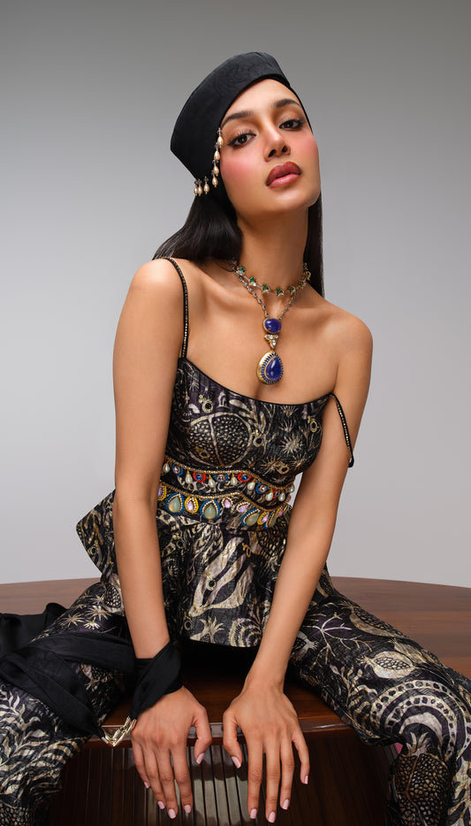 The Midnight Pomegranate Peplum