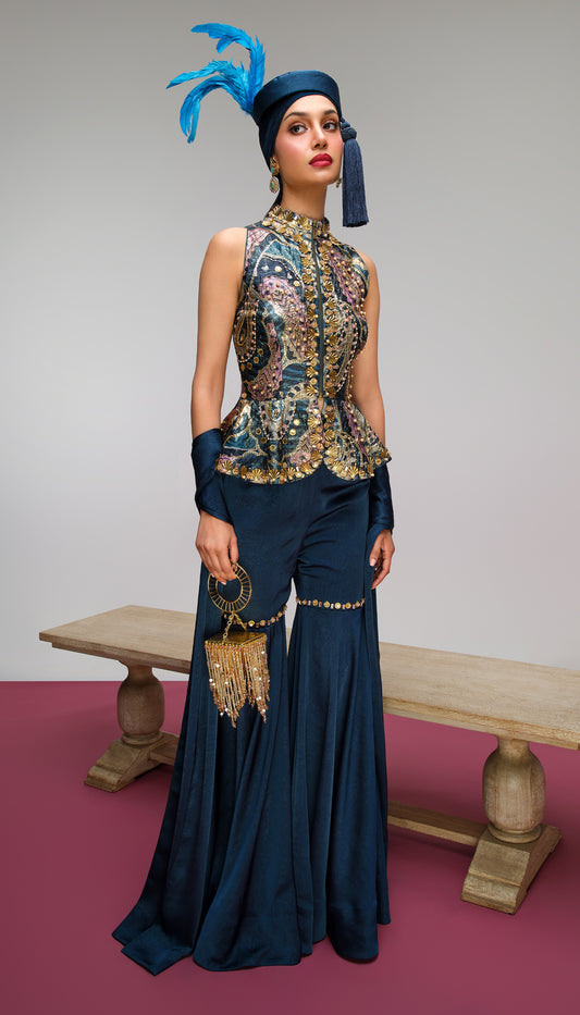 Petrol blue pop paisley - Sharara