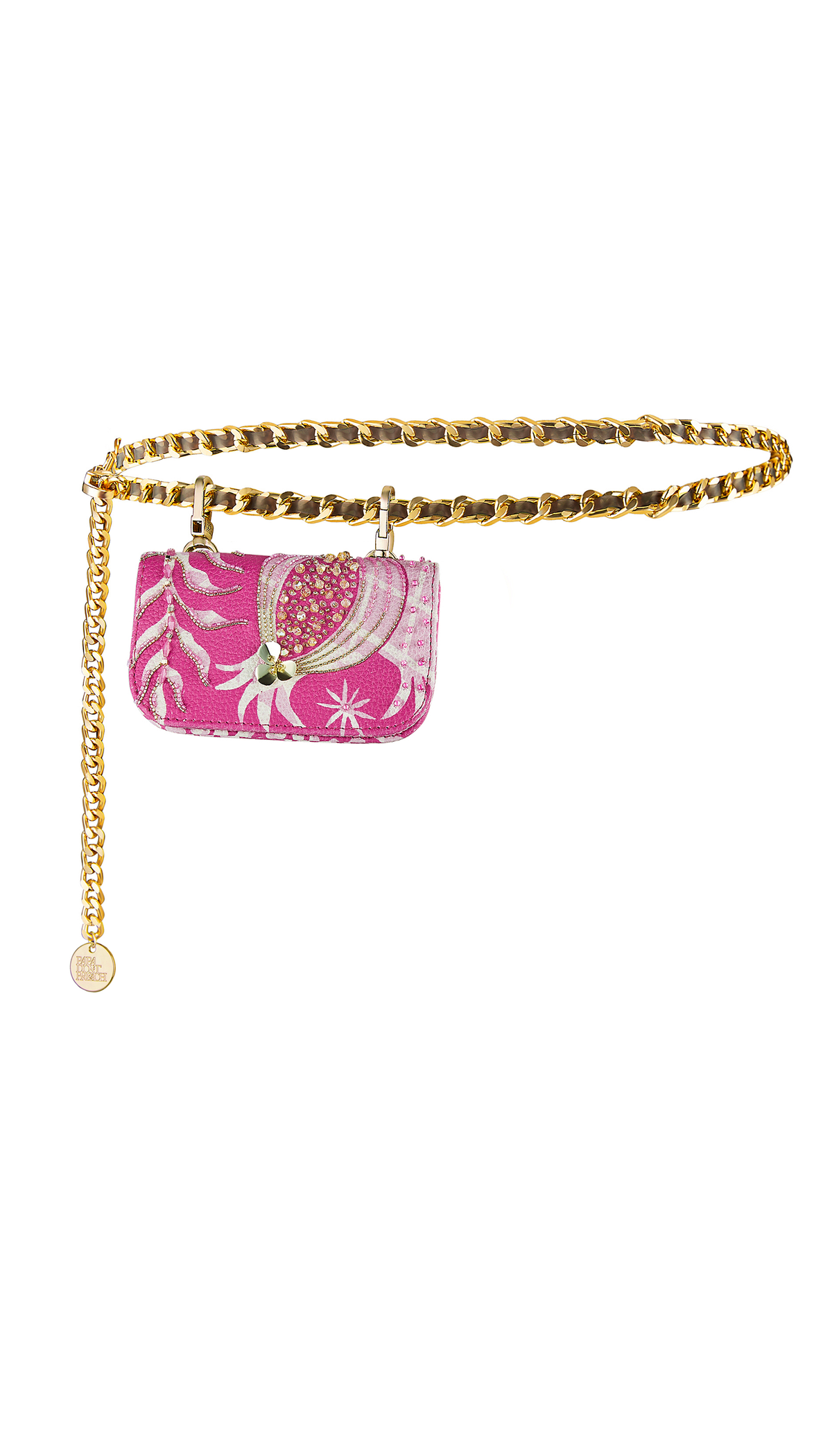 Sugar Pomo- Hot pink Chainlink: Belt Bag
