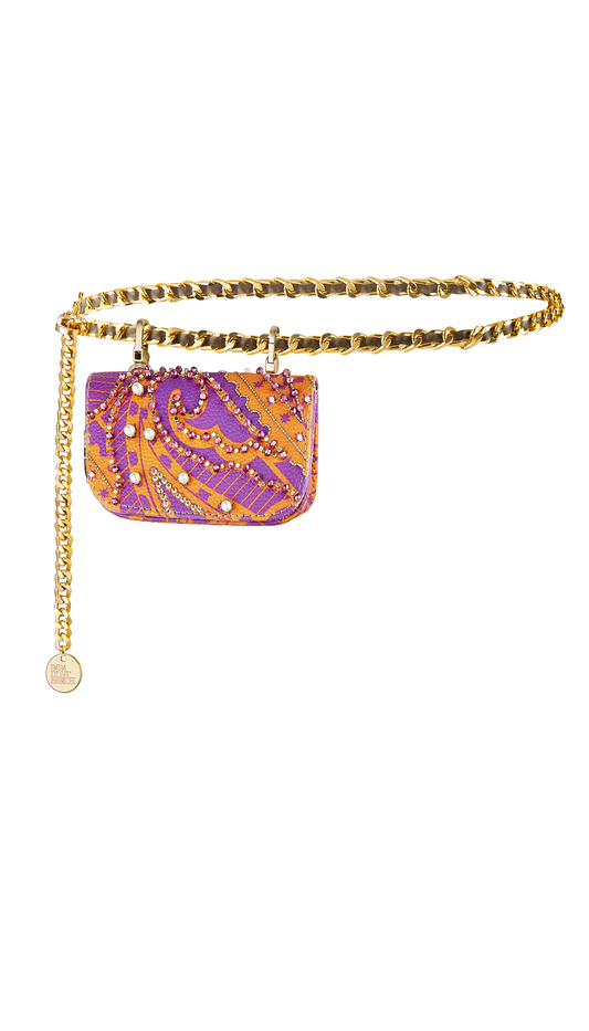 Golden Hour Paisley Chainlink: Belt Bag