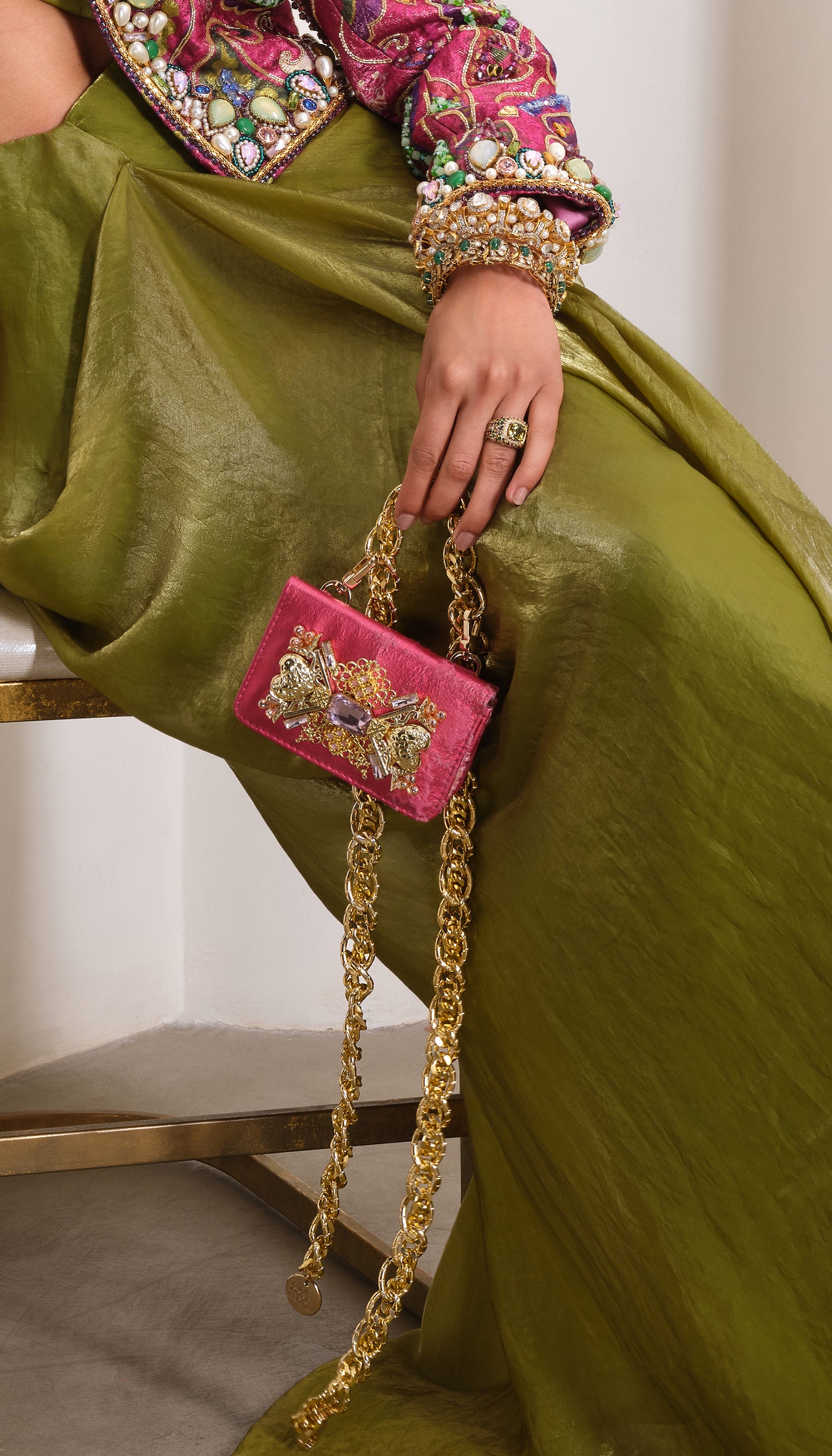 Luxe Rose Chainlink: Belt Bag