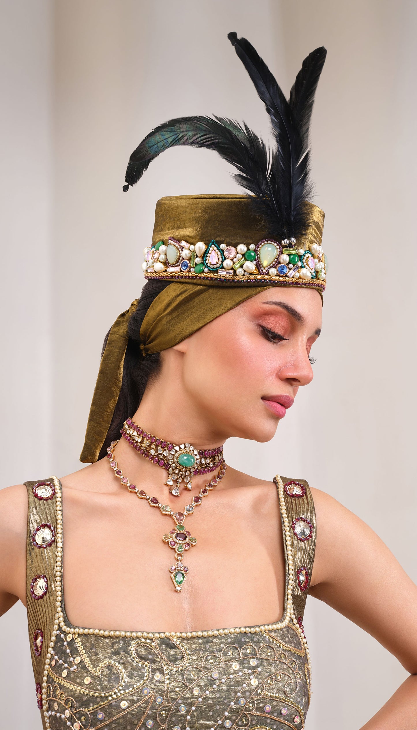 Golden Embellished Hat