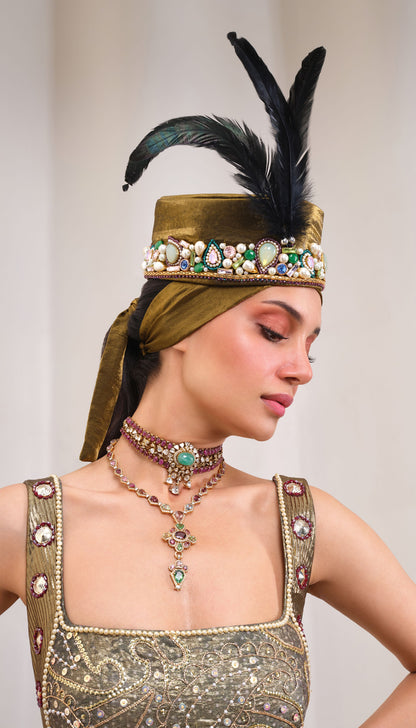 Golden Embellished Hat