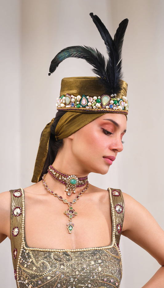 Golden Embellished Hat