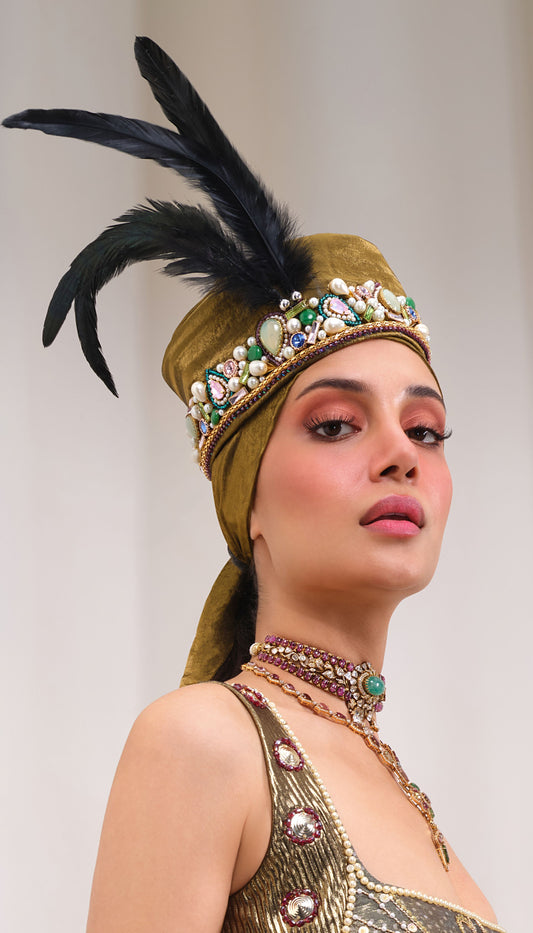 Golden Embellished Hat