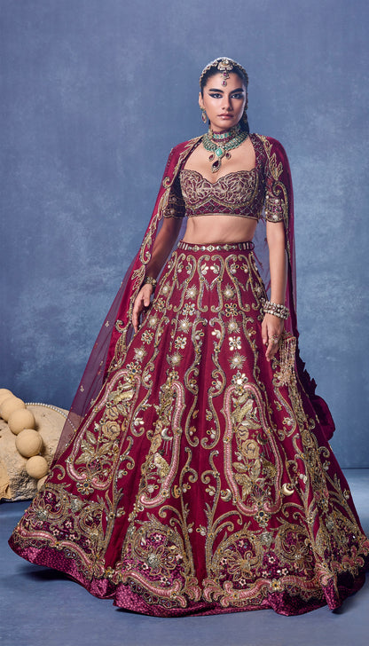 Rouge Devotion - Lehenga Set